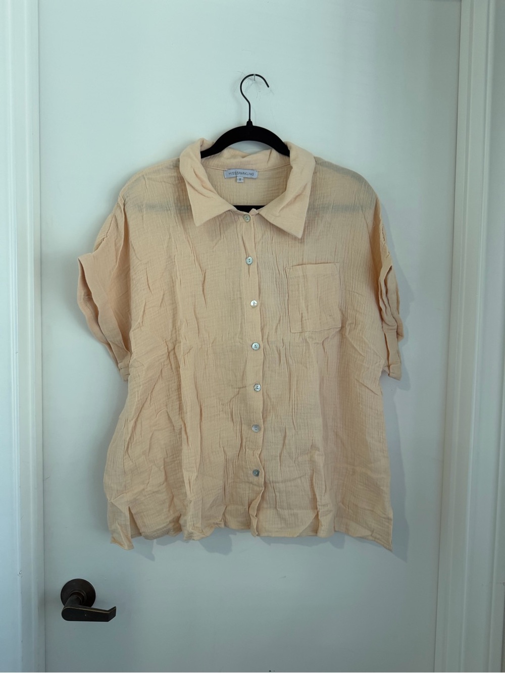 Everyday Relaxed Button-Down Shirt — Peachcream NWOT. Oversized